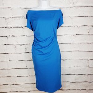 Vfemage Off Shoulder Pencil Dress Blue Size 12